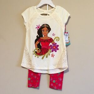 Disney, Elena of Avalon Toddler Girls 2 piece set size 4T.